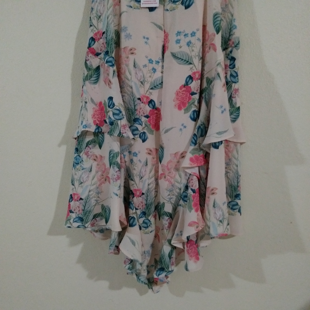 Parker Patterned Ruffled Hi-Lo Dress Mellow, Sz S - Picture 5 of 8